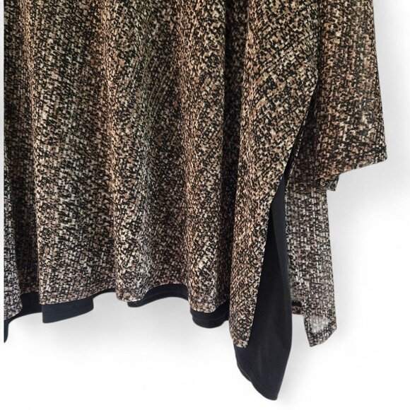 Catherines 3X 26/28W Black Line Print Overlay V-Neck Long Sleeve Tunic Top - Picture 10 of 10